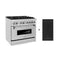 ZLINE KITCHEN AND BATH RAGR36 ZLINE 36 in. 4.6 cu. ft. Electric Oven and Gas Cooktop Dual Fuel Range with Griddle in Stainless Steel (RA-GR-36)