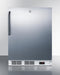 SUMMIT VT65MLBISSTBADA ADA Compliant Built-in Medical All-freezer Capable of -25 C Operation, With Lock, Stainless Steel Door, Towel Bar Handle, and White Cabinet