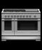 FISHER & PAYKEL RGV3485GDN Gas Range, 48", 5 Burners with Griddle