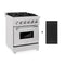ZLINE KITCHEN AND BATH RASSNGR24 ZLINE 24 in. 2.8 cu. ft. Electric Oven and Gas Cooktop Dual Fuel Range with Griddle in Fingerprint Resistant Stainless (RAS-SN-GR-24)