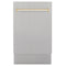 ZLINE KITCHEN AND BATH DWVZSN18G ZLINE Autograph Edition 18' Compact 3rd Rack Top Control Dishwasher in DuraSnow Stainless Steel with Accent Handle, 51dBa (DWVZ-SN-18) [Color: Gold]
