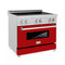 ZLINE KITCHEN AND BATH RAINDSRG36 ZLINE 36" 4.6 cu. ft. Induction Range in DuraSnow with a 4 Element Stove and Electric Oven (RAINDS-36) [Color: Red Gloss]